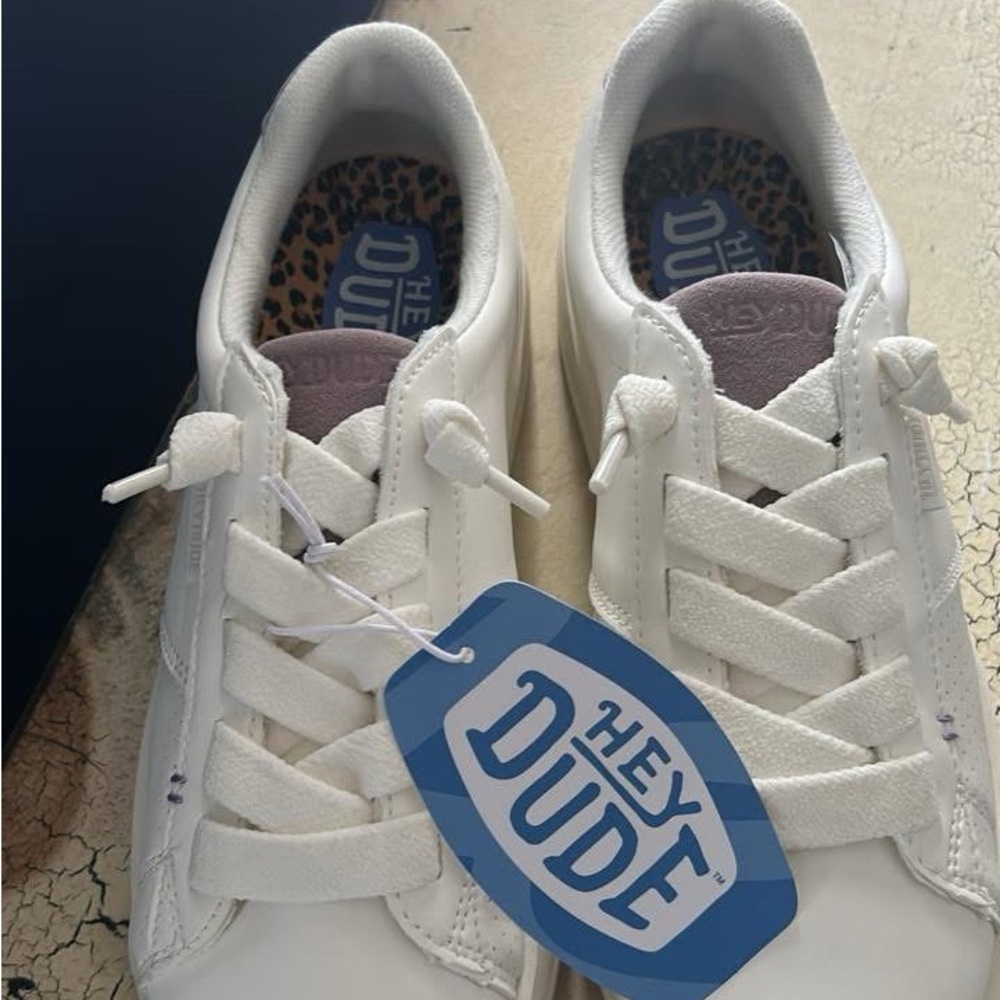 Hey Dude Cream and Purple Sneakers